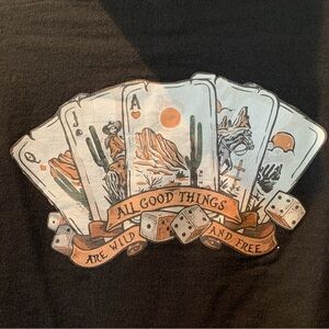 Women’s Black Hoodie Sweatshirt All Good Things Are Wild And Free Size Small